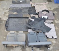Collection of used mostly Land Rover carpets, mats, 2 sets of seats etc. Qty