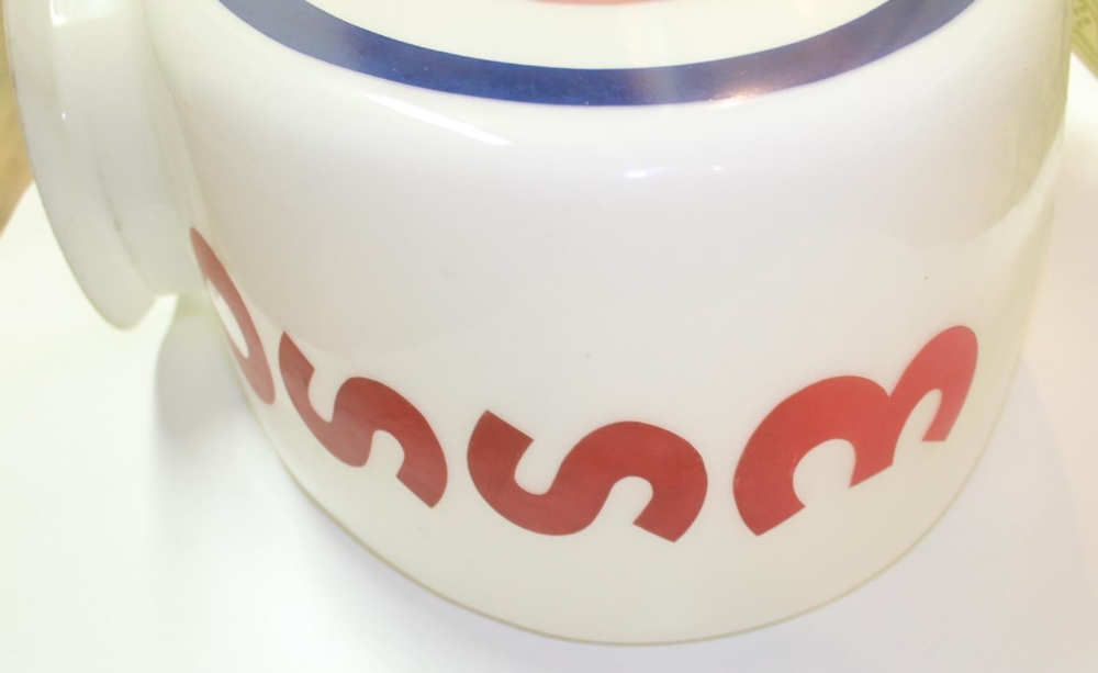 Esso double sided glass petrol pump globe, with Esso logo on both rim sides, H38cm W52cm D19cm - Image 4 of 6