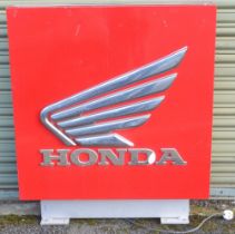 Large floor standing illuminating ex dealership Honda advertising sign in metal and plastic,