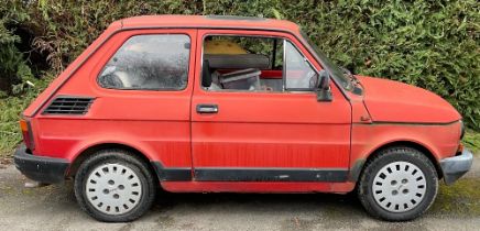 Classic 1990 red Fiat 126 bis 3 door hatchback. 704cc, petrol, good runner, part service history, V5