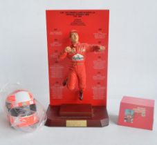 Hand painted cold cast 1/9th scale porcelain figurine of Michael Schumacher by Sheercast with