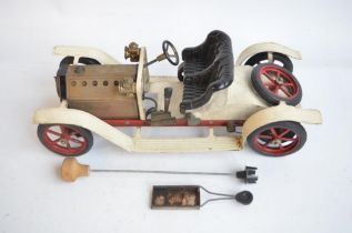 Mamod steam powered Roadster car in good previously used condition with steering bar and solid