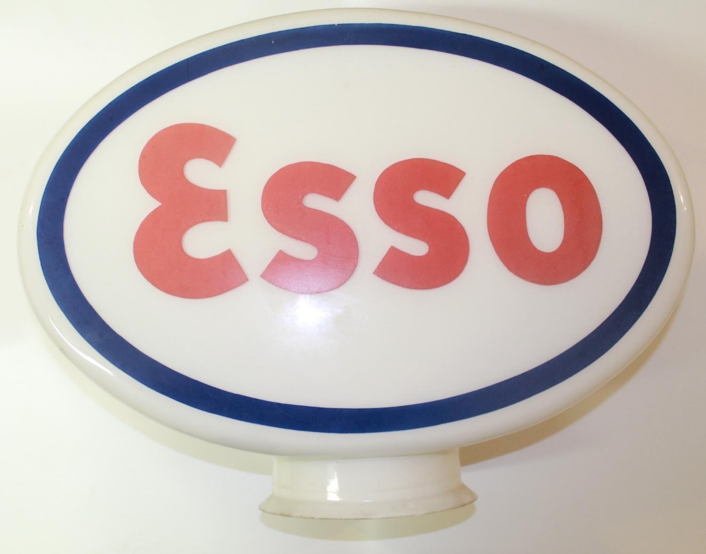 Esso double sided glass petrol pump globe, with Esso logo on both rim sides, H38cm W52cm D19cm - Image 2 of 6