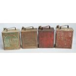 Four vintage oil cans to include Shell Motor Oil, National Benzole Mixture, Pratts and one unbranded