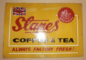 Single sided enamel sign ' Stanes Coffee and Tea' 51cmx36cm