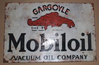 Single sided enamel sign 'Gargoyle Moblioil Vacuum oil Company' 55cmx36cm