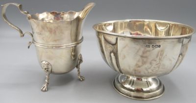 Victorian silver pedestal sugar bowl by Roberts & Belk, Sheffield, 1901, and a Victorian silver milk