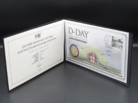 Harrington & Byrne 2024 80th Anniversary of D-Day Gold Proof Double Sovereign Coin