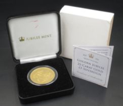 Jubilee Mint - Queen Victoria Golden Jubilee 22-Carat Gold 1887 £5 Sovereign, with COA in case