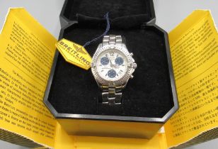 Breitling Colt Chrono Ocean stainless steel quartz chronograph wristwatch with date, signed white