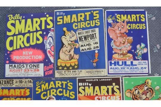 Seven W.E.Berry Billy Smart's Circus advertising posters, size varies but all similar, largest - Image 2 of 4