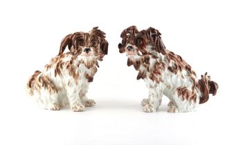 Property of a deceased estate - a pair of Meissen models of Bolognese terriers, 19th century,