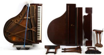 Property of a deceased estate - an early 20th century Steck mahogany cased over strung baby grand