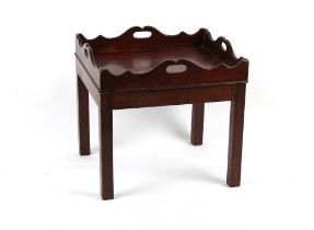 Property of a deceased estate - a 19th century mahogany butler's tray, on later associated stand,