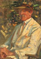 Property of a lady - Laura Fidler (1856-1935) - PORTRAIT OF HARRY FIDLER - oil on canvas, 31 by