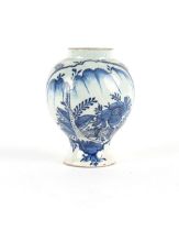 Property of a lady - a mid 18th century Dutch Delft blue & white baluster vase, unmarked, 7.