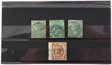 Property of a deceased estate - stamps, philately, philatelic - Great Britain: 1867-80 Spray 1/-