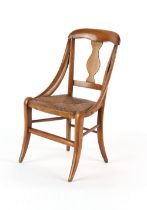 Property of a deceased estate - a 19th century child's fruitwood chair with rush seat.