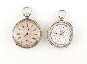 The Henry & Tricia Byrom Collection - two 19th century silver mid size pocket watches, with