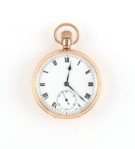 Property of a lady - an early 20th century 9ct gold open faced pocket watch, with keyless wind Pilot