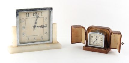 Property of a lady - a French Art Deco JAZ bakelite & chrome travel alarm clock, appears to be