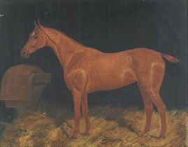 Property of a lady - George Paice (1854-1925) - 'DOROTHY', A CHESTNUT HUNTER IN A STABLE - oil on