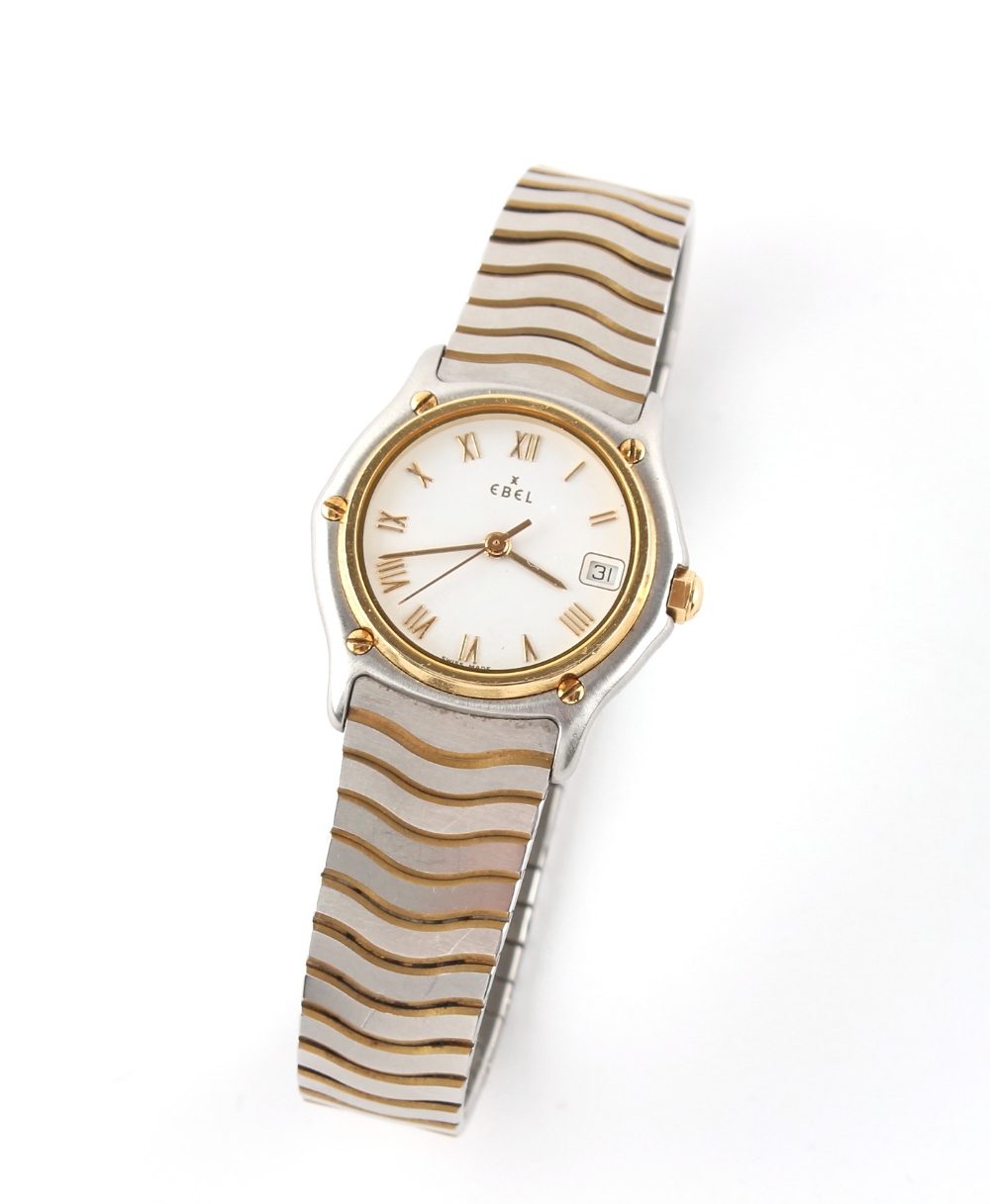Property of a gentleman - a lady's Ebel two-tone gold plated & stainless steel wristwatch with