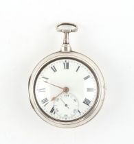 The Henry & Tricia Byrom Collection - a George III silver pair cased pocket watch, the verge fusee