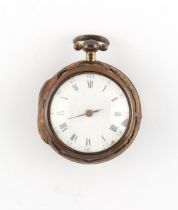The Henry & Tricia Byrom Collection - a George III gilt & tortoiseshell pair cased pocket watch, the