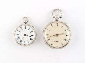 The Henry & Tricia Byrom Collection - two Victorian silver open faced pocket watches, the larger