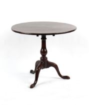 Property of a lady - an 18th century George III mahogany circular tilt-top occasional table, with