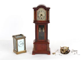 Property of a lady - an early 20th century French brass corniche cased carriage clock timepiece,