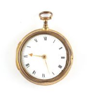 The Henry & Tricia Byrom Collection - a George III gilt pair cased pocket watch, circa 1790, the