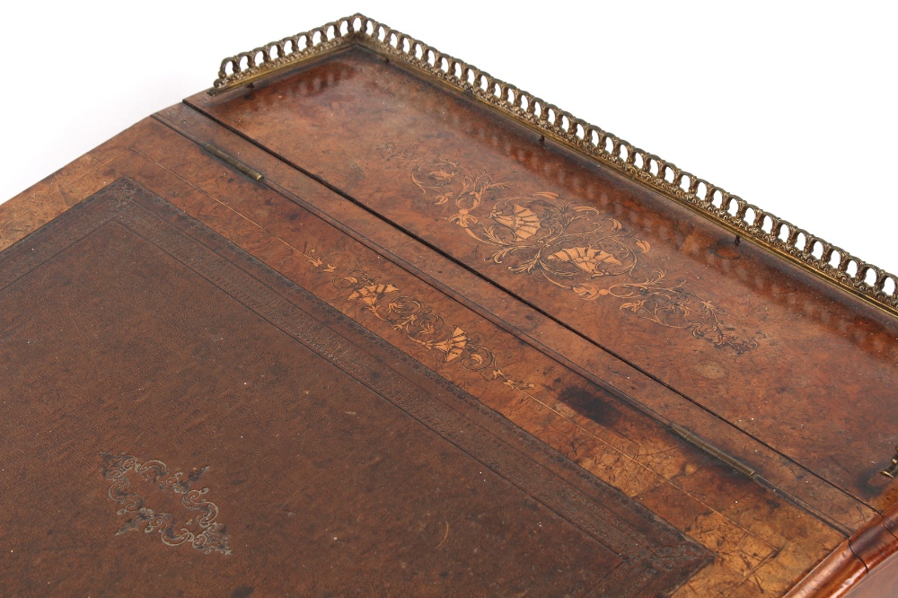 Property of a deceased estate - a Victorian walnut & marquetry inlaid davenport. - Image 2 of 2