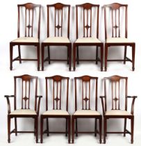Property of a deceased estate - a set of eight Edwardian dining chairs including two carvers, on