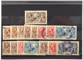 Property of a deceased estate - stamps - Great Britain: 1913-34 Seahorse selection comprising 1913