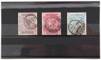 Property of a deceased estate - stamps - Great Britain: 1883-84 white paper 2/6d, 5/- and 10/-, each
