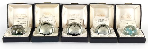 Property of a gentleman - five Caithness glass paperweights (four limited edition), each in original