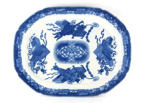 Property of a lady - a large early 19th century Spode blue & white transfer printed meat plate,