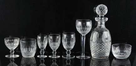Property of a gentleman - a suite of Waterford Colleen pattern table glass, comprising 8 claret