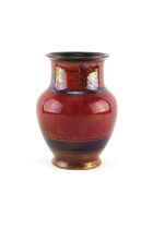 Property of a deceased estate - Pilkington's Royal Lancastrian - a red lustre vase, decorated with a