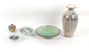 Property of a lady - a group of five studio pottery items including two bowls by Sheila Casson and a
