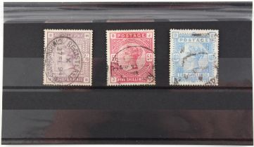 Property of a deceased estate - stamps - Great Britain: 1883-84 white paper 2/6d, 5/- and 10/-,
