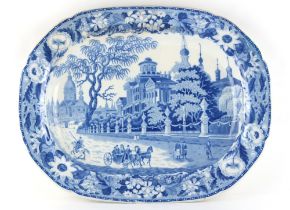 Property of a lady - an early 19th century blue & white transfer printed 'Pashkov House' pattern