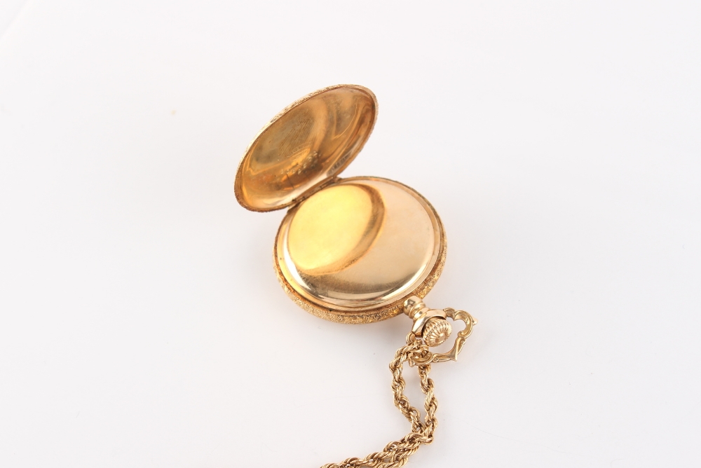 Property of a deceased estate - a Waltham 14ct gold full hunter cased fob watch, the 14ct gold - Image 4 of 5