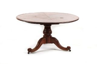 Property of a deceased estate - a Victorian mahogany circular tilt-top dining table, the two-piece