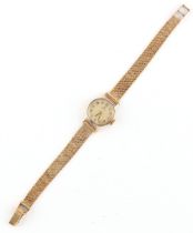 Property of a lady - a lady's Omega 9ct gold cased wristwatch with 9ct gold bracelet strap,