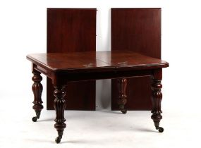 Property of a lady - a Victorian mahogany telescopic extending dining table, with two extra