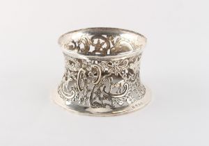 Property of a lady - a late 19th century Irish silver potato ring, with repousse decoration