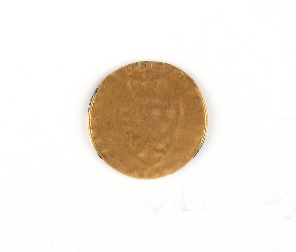 Property of a lady - gold coin - a very worn George III gold spade guinea, traces of solder from